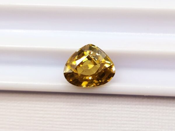 Yellow Natural Zircon 2.22 Carats - The Fine Gems, pear cut, natural yellow precious gemstone