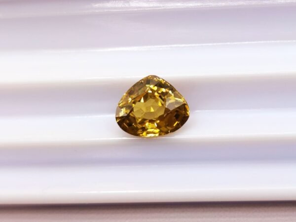 Yellow Natural Zircon 2.22 Carats - The Fine Gems, pear cut, natural yellow precious gemstone