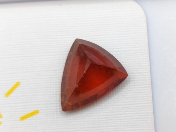 Hessonite 10.65 ct - The Fine Gems, natural orange red garnet , trillon cut