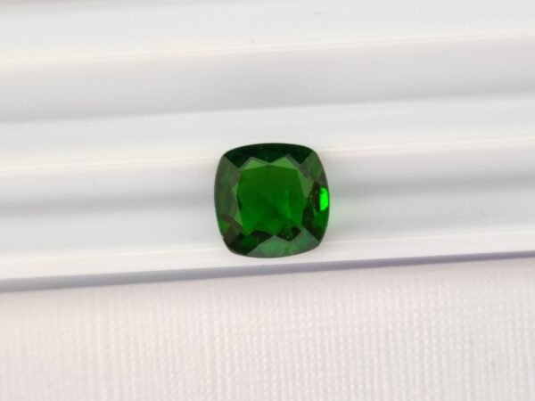 Chrome Diopside cushion cut , natural green gemstone from russia