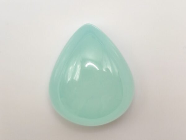 pear cabochon natural aqua chalcedony , wonderful color - gemstone