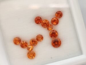 Natural mandarin spessartite garnet from namibia , round cut - natural precious gemstones