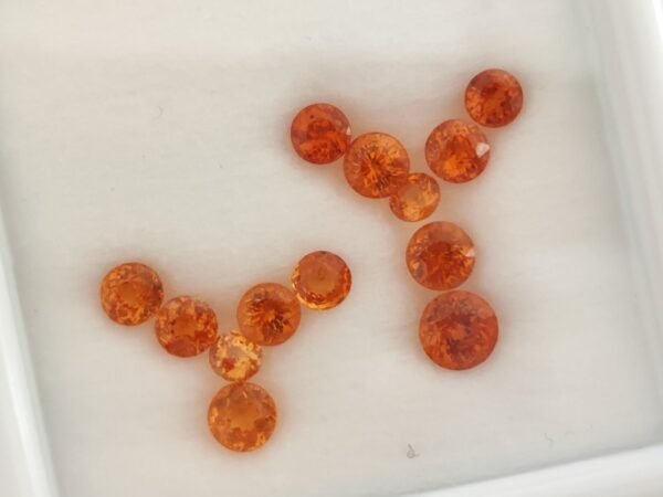 Natural mandarin spessartite garnet from namibia , round cut - natural precious gemstones