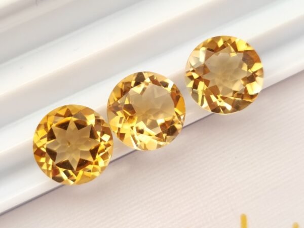 Natural golden citrine from brazil , round cut , precious gemstone for jewelry and collection.