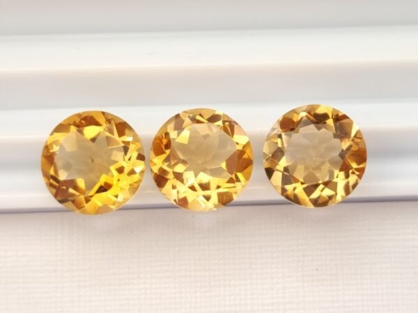 Natural golden citrine from brazil , round cut , precious gemstone for jewelry and collection.