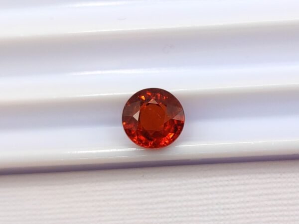 Round cut natural red orange spessartite garnet