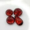 wonderful natural precious garnet gemstone , round and pear cut - blood pigeon color