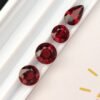 wonderful natural precious garnet gemstone , round and pear cut - blood pigeon color