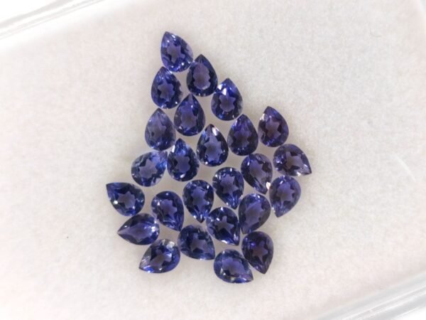 natural iolite from Madagascar , pear cut , gem quality - gemstone for jewelry and collection.