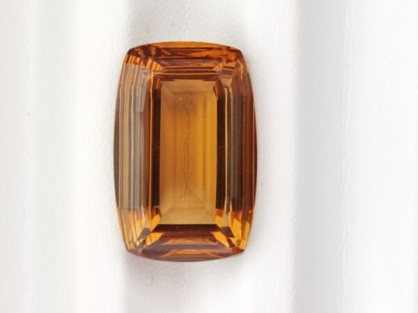 Modern cushion cut of a natural madeira citrine gemstone