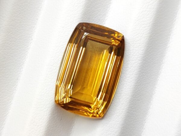 Modern cushion cut of a natural madeira citrine gemstone