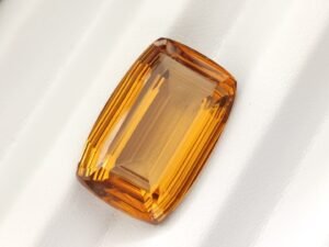 Citrine 16.76 Carats - The Fine Gems Modern cushion cut of a natural madeira citrine gemstone