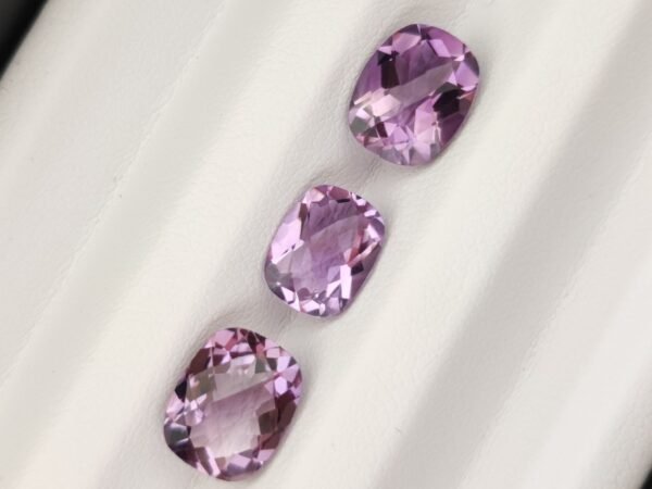 Cushion cut natural amethyst from brazil