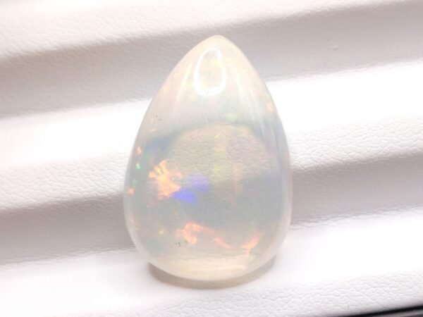 Natural Opal pear cabochon light orange and transparent , precious gemstone for jewelry and collection - impressive 18.50 Carats