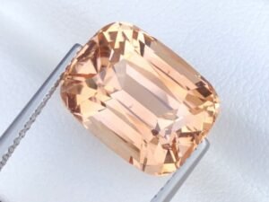Cushion cut - natural imperial topaz gemstone - precious stones for jewelry abd collection.