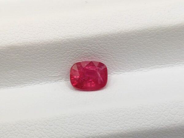 cushion cut pinkinsh red natural ruby unheated untreated and certified
