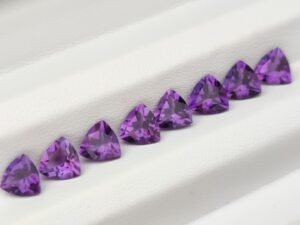 Natural amethyst from uruguay trillon cut