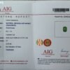 Certificat Tsavorite 2.33 Carats Certificat AIG tsavorite naturelle 2.33 carats de Tanzanie taille coussin